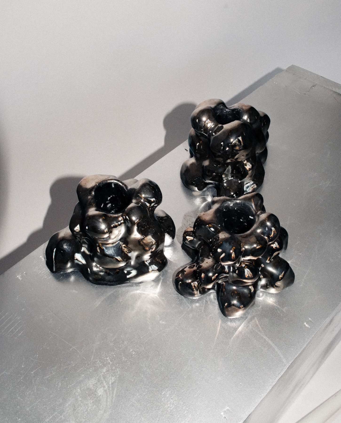 Pair of organic taper candle holders